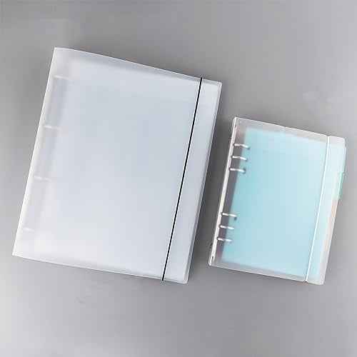 7 PCS A4 4 Ring Binder Cover Clean Transparent Soft PVC for Refillable Notebook Shell withMatte surfaceforStamp & Die Storage Overall Size£¨Folded) 27x32.8x4cm/ 10.6x12.9x1.6inch