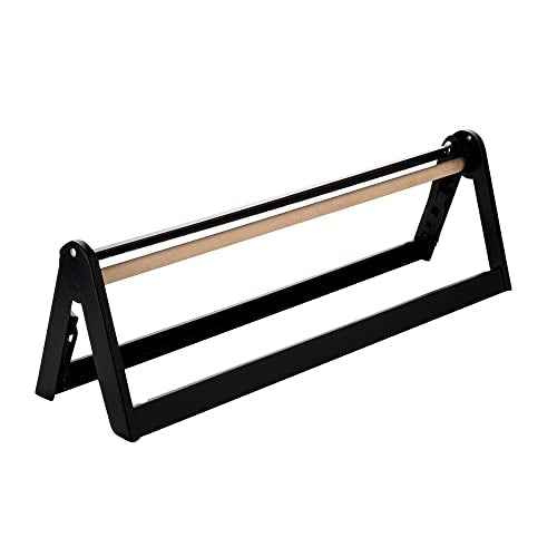 Restaurantware-26.2 x 6.7 x 8 Inch Wrapping Roll Paper, 1 Wall Mountable Butcher Paper Holder - Serrated Blade, Rubber Feet, Black Steel Paper Cutter Stand, Versatile, For 24 Inch Butcher Paper