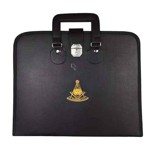 PAST MASTER BLUE LODGE APRON CASE - BLACK IMITATION LEATHER MM, WM, PROVINCIAL | Soft Handle