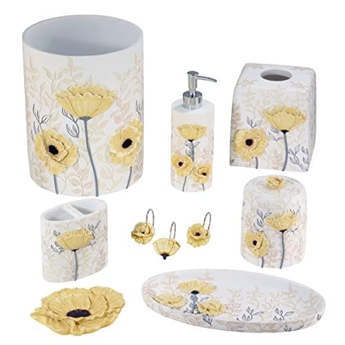 Avanti Linens - Waste Basket, Decorative Trash Can, Chic Home Decor (Marielle Collection)