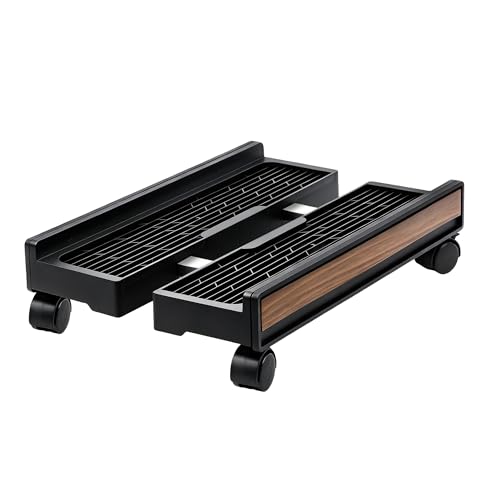 DoonTyxiad Adjustable PC Tower Cart with Wheels - Mobile Desktop Stand for Desktop Towers