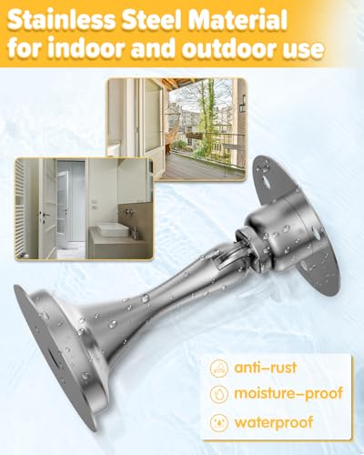 HELEMAN Silver Magnetic Door Stopper 2-Pack Wall & Floor Mount for Doors