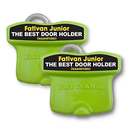 The Original Fat Ivan Fold Up Doorstop Wedge with Magnet - for Moving Office Home or School - Great for Police, Admin, Firefighters and Any time You Need a Door to Stay Open (2, GreenMini)