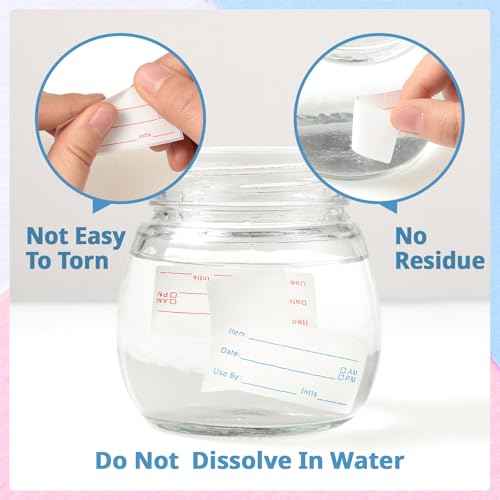8 Rolls 4000 Pieces Removable Food Labels, 1 x 2 Inch Date Stickers for Freezer, Refrigerator Food Containers - Easy to Write On