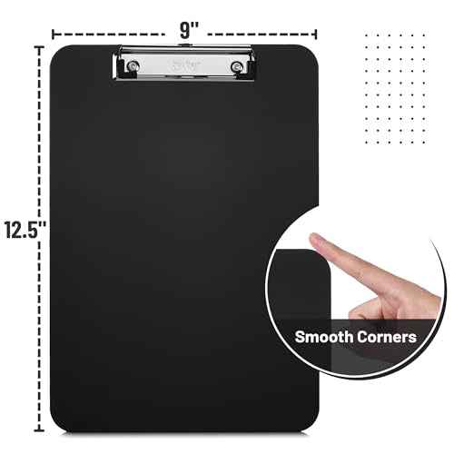 Mr. Pen- Plastic Clipboard, Letter Size, Black, Clipboard Plastic, Low-Profile Metal Clip with Retractable Hanging Hole