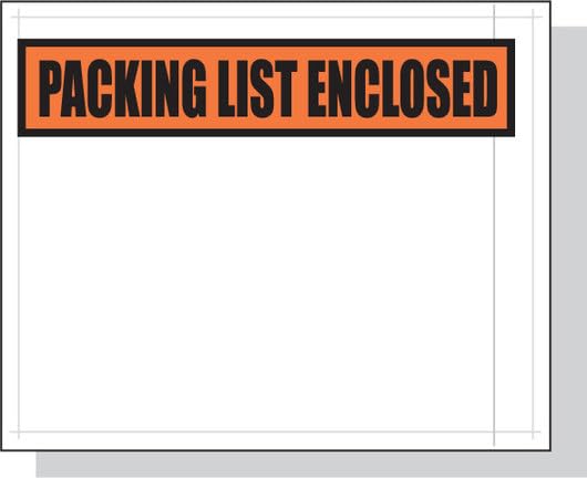 4.5"x5.5" Packing List Envelopes, 1000 Pack, 2 Mil, Self-Adhesive,