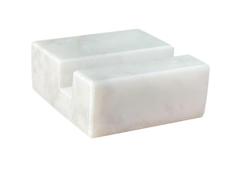 Birsppy Vertical Business Card Holder White Carrara Marble