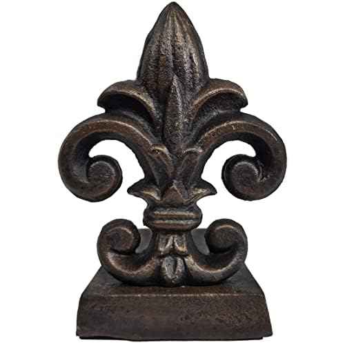 Lulu Decor 100% Cast Iron Fleur De Lis Door Stopper, 5 lbs 11 oz, Well Built Door Stopper, 6.50" H, 8" L
