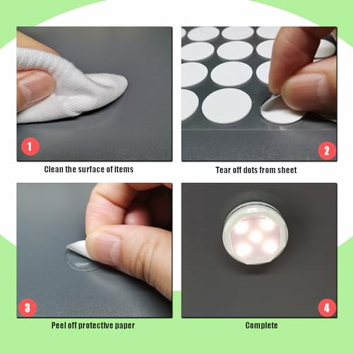 JUICENO 0.79'' Sticky Tack 350 Pcs Double Sided Clear Putty Dots, Removable Waterproof Poster Adhesive