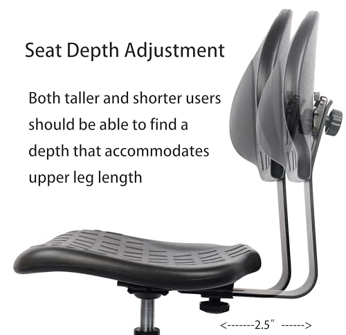 Glide Deluxe Drafting Lab Stool Chair 18'' Footring Adjustable Height 450 lb