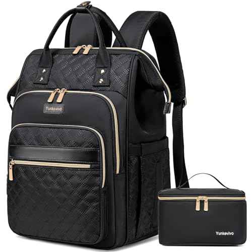Lunch Backpack for Women, 15.6 Inch Laptop Backpack for Womens Stylish Nurse, Teacher Work Back pack with Lunch Box Insulated Backpacks Cooler for Women Men Travel Camping Picnics