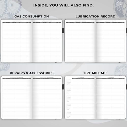 Clever Fox Auto Mileage Log Book, A5 (5.8x8.3in) Black, Pack of 2 – 1,674 Entries