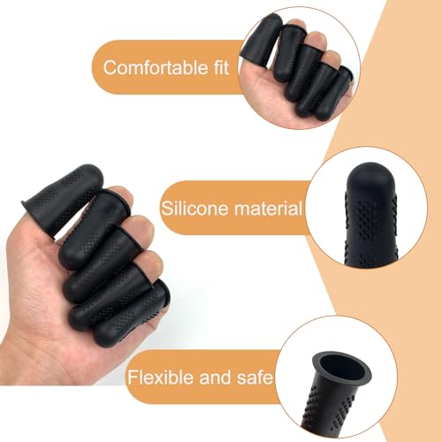 Silicone Finger Caps for Hot Glue, Crafting & Sewing - Reusable, Anti-Slip (24 pcs)