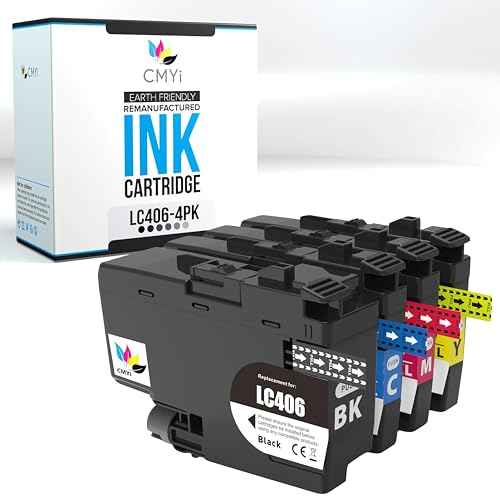 LC406 Replacement Combo Pack Ink Cartridges for Brother MFC-J4335DW J4340DW J4345DW J4535DW J4540DW J5855DW J5955DW J6555DW J6955DW Printer (1 Black, 1 Cyan, 1 Magenta, 1 Yellow)