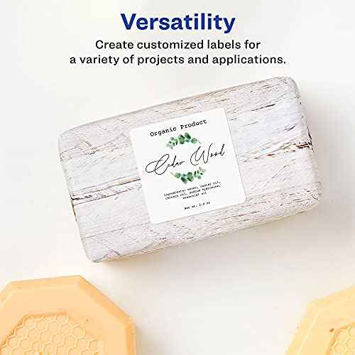 Avery Matte White Square Labels, Sure Feed Technology, 2.5" x 2.5", 450 Matte White Printable Labels