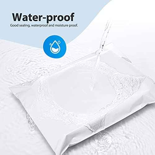 Fuxury Poly Mailers 14.5x19" 400Pcs Bulk Shipping Bags for Clothing Strong Adhesive Shipping Envelopes Waterproof Heavy Duty Packaging Mailing Bag for Small Business White Polymailers