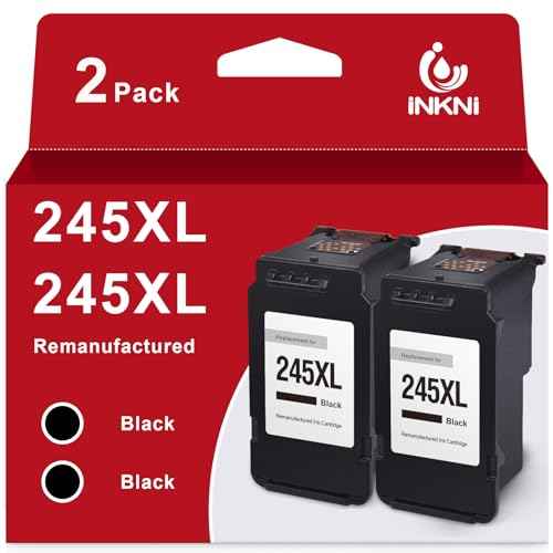 InkNI 245XL 245 XL Black Ink Cartridge Replacement for Canon 245XL Black Ink PG-245XL Fit for Canon Pixma MX490 MG2522 MX492 TR4520 TS202 TS3100 TS3122 TS3320 TR4500 TR4522 MG2500 Print (2 Black)