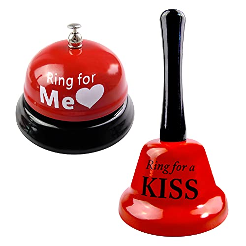 PETDCHEB Red Hand Bell & Service Desk Bell Set - 2 Pack