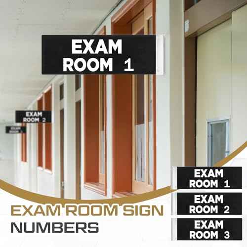 Zonon 4 x 12 Inch Exam Room Sign Numbers 1-3 Double Sided Hallway Signs Identification Number Flags for Exam Rooms Offices Educational Institution Directional Assistance Test Center