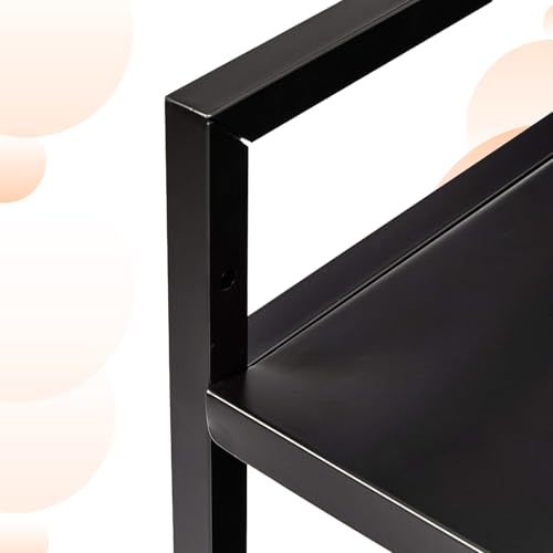 Amazon Basics 3-Tier Metal Rolling Utility Cart – Black, Mobile Storage Organizer