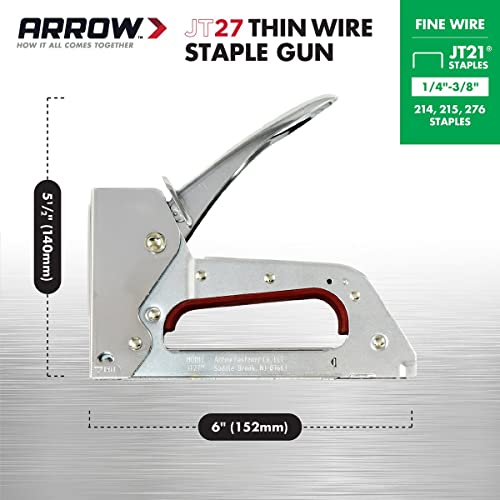 Arrow JT27 Light Duty Staple Gun for Upholstery & Crafts – Fits 1/4