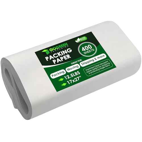 Newsprint Packing Paper Sheets for Moving - 400 Newsprint Paper Sheets for packing supplies -12.5lb - 17" x 27" Moving Supplies Packing paper for Dishes and Glasses - Made in USA