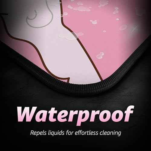 Hystar¢ç Extended Gaming Mouse Pad | XXL 36" x 16" | 5mm Thick, Waterproof Surface, Smooth Polyester Fabric, and Natural Rubber Base | Kawaii Wave