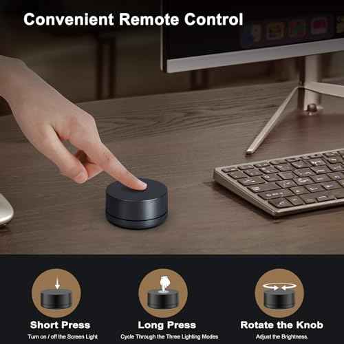 Monitor Light Bar with Remote Control, Eye-Care Computer Monitor Lamp Dimmable Screen Light Bar, No Screen Glare Home Office Gaming Desk Lamp