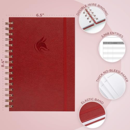 Clever Fox Red A5 Check Register Book – Spiral-Bound Personal Checkbook Ledger