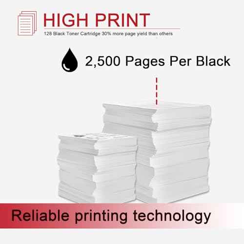 128 Black Toner Cartridge (1-Pack) -High-Yield Replacement for Canon CRG-128 & 128 | Compatible with imageCLASS MF4570, MF4770n, MF4450, MF4800, D530, D550, L100, L190 Series Printer