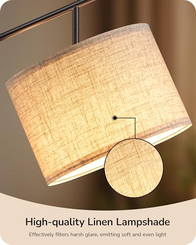 EDISHINE Black Modern Floor Lamp 64.7" Arc Standing Lamp for Living Room