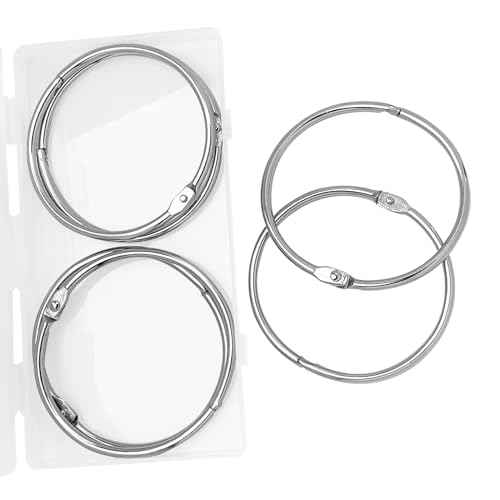 3Inch (6 Pack) Loose Leaf Binder Rings, Keychain Key Metal Nickel Plated Steel Binder Book Rings, Silver