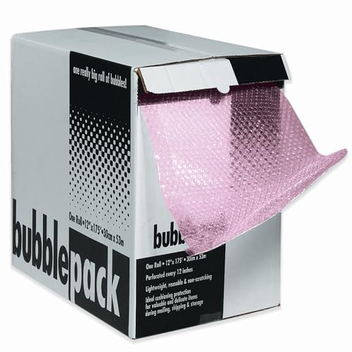 Anti-Static Bubble Wrap Dispenser Pack 3/16" x 24" x 175' Cushioning for Electronics