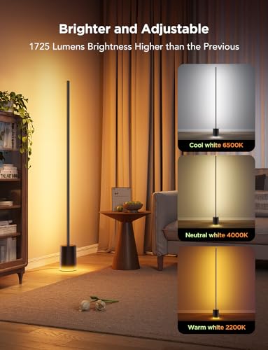 Govee RGBIC Smart Floor Lamp 2 - Black, Voice & App Controlled, Dimmable, 60 Inch
