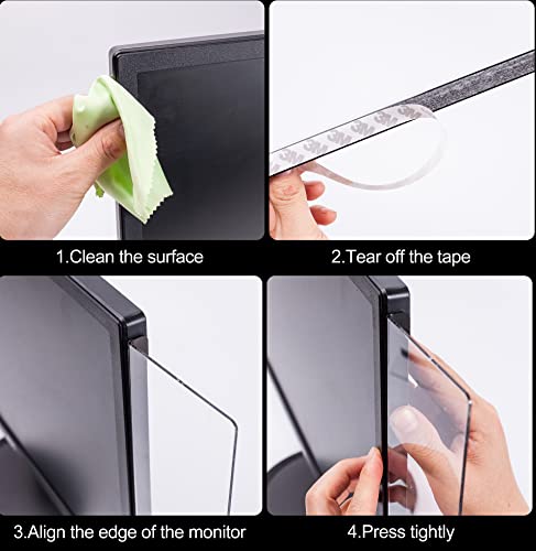 2 Pieces 11.8" Monitor Memo Board for Frameless & No Edge Monitors - Sticky Note Holder