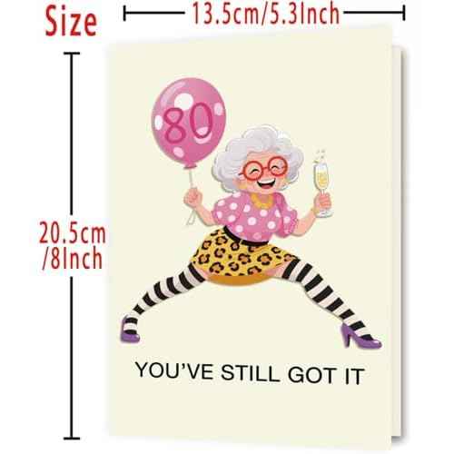 OJsensai Happy 80th Birthday Card & Gifts for Women£¬80 Year Old birthday Decorations for Her Mom Wife Grandma