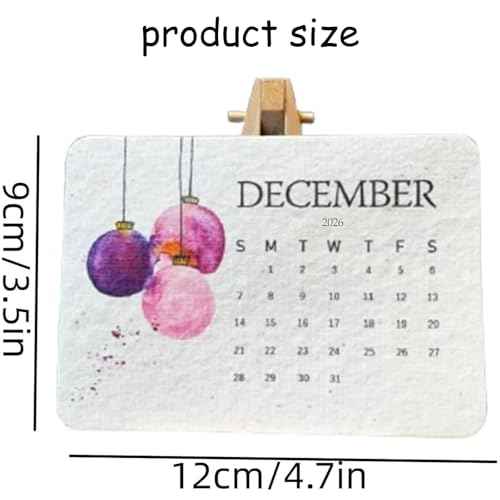 Eco-Friendly Plantable Love Seed Calendar 2026, Perfect Modern Greening Calendars Planner, Month Biodegradable Seed Paper Planner with Wildflower, Herb & Fruit Seeds for Garden & Decor