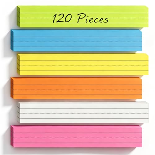 6-Color Pack of 120 Lightweight 3x23 Inch Sentence Strips for Classroom Learning