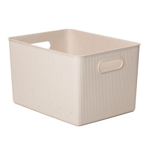 Superio Ribbed Collection - Eco-Friendly Decorative Plastic Open Home Storage Bins Organizer Baskets, X-Large (1 Pack) Container Boxes for Organizing Closet Shelves Drawer Shelf 22 Liter/23 Quart