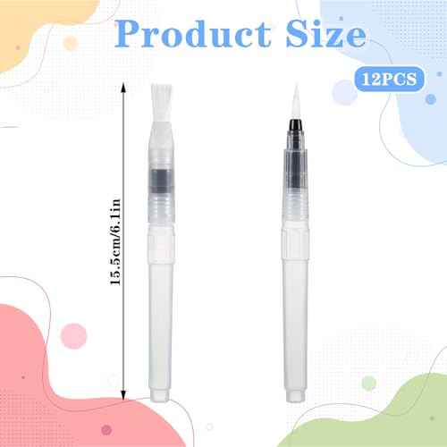 12 Pcs Envelope Sealer Moistener, Pencil Style Envelope Moistener Sealer with Fine Nylon Brush, Pointed and Flat Heads Letter Sealers for Office Classroom Painting (Clear)