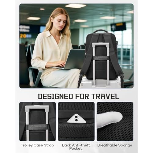 WONHOX Large Travel Backpack Carry on Flight Approved Laptop Work Business Backpack for Women Men Mochila de Viaje