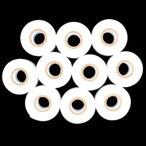 10 Rolls 30mm x 100m White Thermal Transfer Ribbon Resin for Coder Printer Machine, White Color Ribbon for Coding Machine
