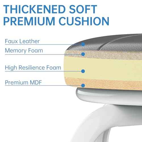 NiHome Universal Wheel Rolling Stool, Low Roller Seat with Reinforced 360¡Æ Swivel Wheels & Thick Metal Frame, 360¡Æ Movement Comfortable Ergonomic Cushion Seating, Quick Two-Step Assembly (Gray)