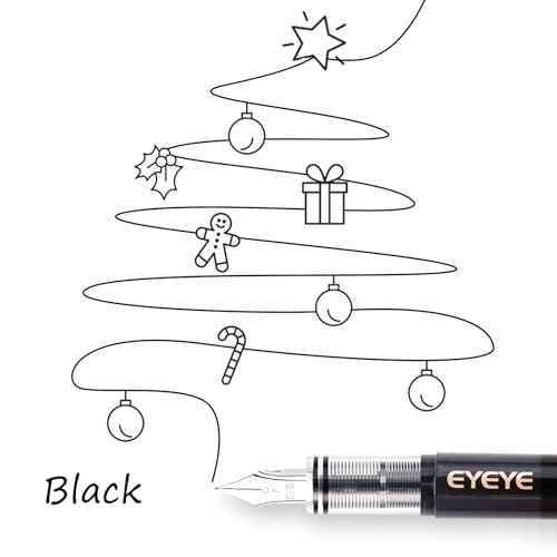 EYEYE Disposable Fountain Pens Fine Point, 4 Black 4 Blue Fountain Pens or Writing, Stainless Steel Nib, Smooth Writing for Journaling, Drafting, Sketching, Doodling & Office Supplies