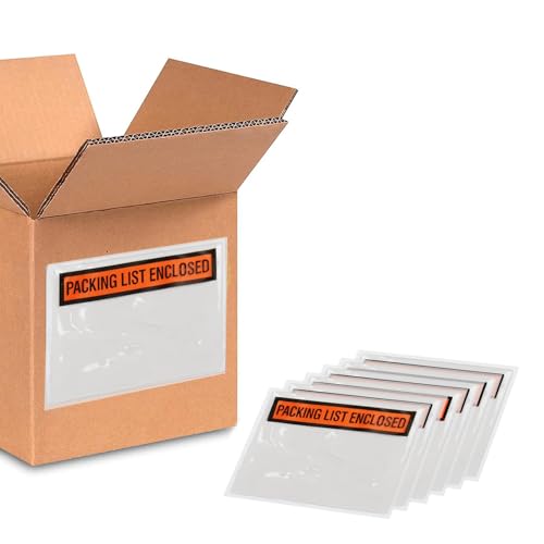1000 PCS Self-Adhesive Orange Packing Slip Envelopes Waterproof for Mailing, Invoice & Document Labels, 4.5 x 5.5 Inches - Listing Variant