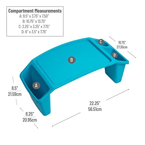 Kids Blue Plastic Lap Desk Set with Side Storage, Pack of 2