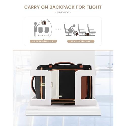 LOVEVOOK 40L Travel Backpack Carry on Flight Approved,Personal Item Bag with 3 Packing Cubes, Travel Backpack Bag for Women Fits 17" Laptop, Water-resistant Carry On Backpack for Airplanes