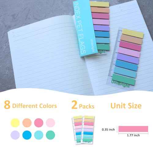 Sticky Tabs, 400 Pcs, Use as Bookmark, Annotation Tabs, Book Tabs, Notebook Tabs, Page Markers, Page Tabs and Page Flags with 4 inches Bookmark Ruler, 8 Morandi Colors 2 Sets