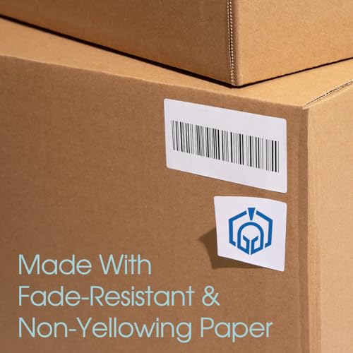 2 1/2" X 2 1/2" Square Printable Labels Compatible with Inkjet and Laser Printers - 500 Sheets, 6000 Matte White Paper Stickers for QR Codes, Barcodes, Logo Designs - Spartan Industrial Template S003