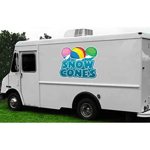 Snow Cones 48" Concession Decal Sign cart Trailer Stand Sticker Equipment